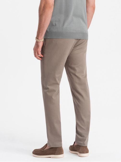 Chinos popelavé kalhoty klasického střihu s jemnou texturou V1 PACP-0190