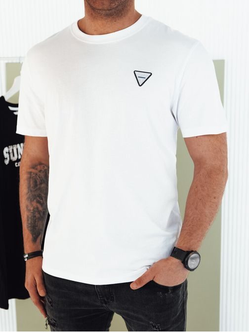 Módní bílé pánské tričko v trendy provedení