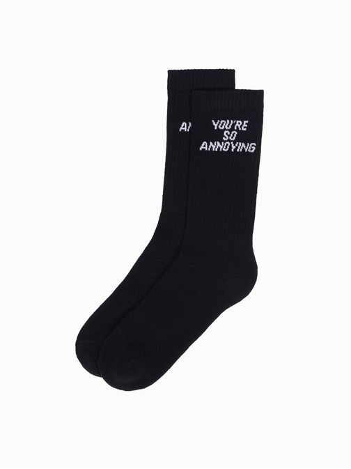 Černé pánské ponožky s nápisem U152