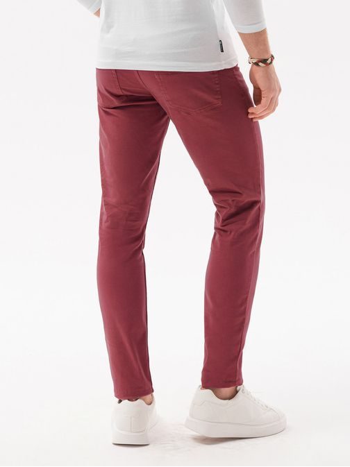 Tmavě červené chinos kalhoty P1059