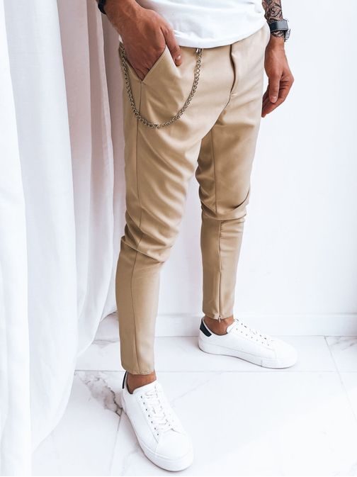 Stylové béžové ležérní kalhoty