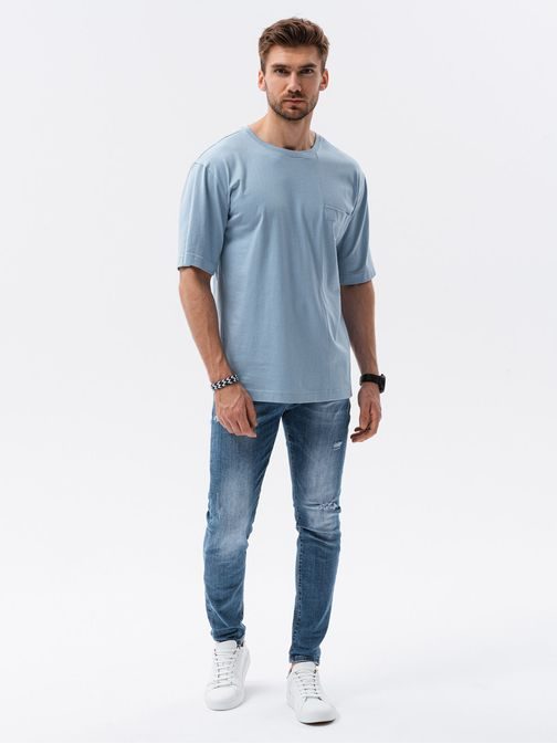 Modré moderní oversize tričko S1628