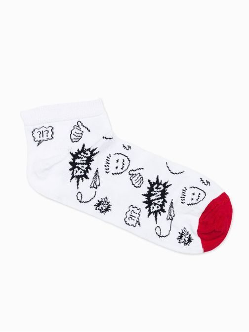 Veselé bílé ponožky Bang U177