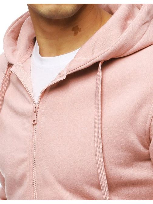Růžová jednoduchá mikina s kapucí