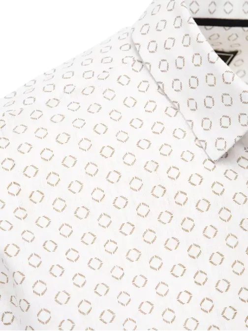 Bavlněná bílá košile s hnědým vzorem