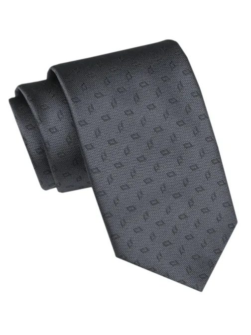 Grafitová pánská kravata s decentním vzorem