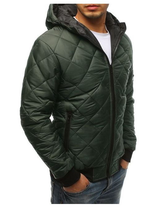 Pohodlná bunda s kapucí zelená