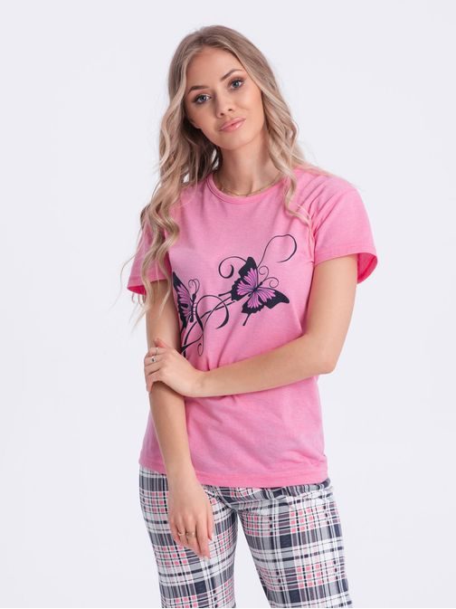 Krásné růžové dámské pyžamo ULR269