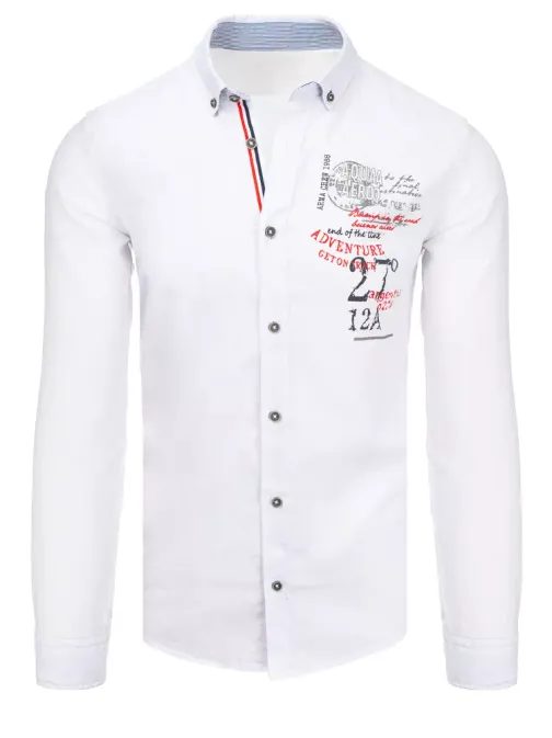 Bílá bavlněná košile v originálním provedení