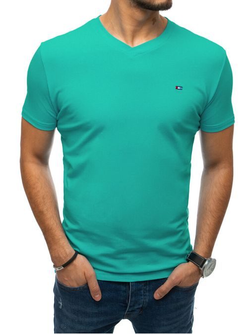 Stylové tričko v zelené barvě s V-výstřihem