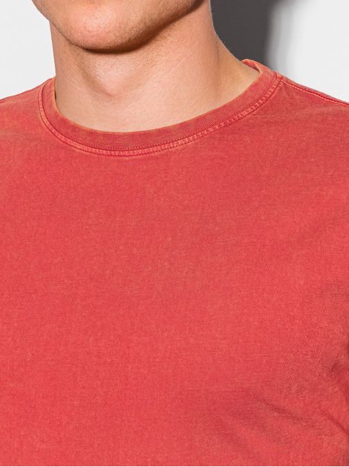 Červené stylové tričko s dlouhým rukávem L131