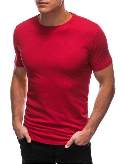 Červené bavlněné tričko s krátkým rukávem TSBS-0100