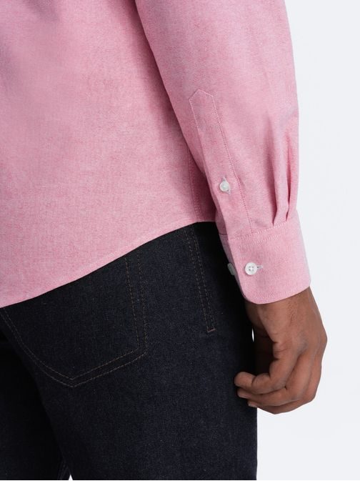 Elegantní růžová košile oxford V3 OM0108