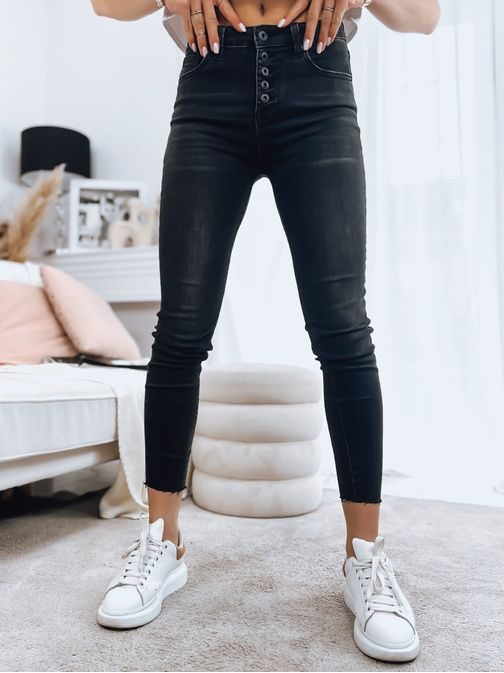 Trendové dámské džíny v černé barvě Kamelia