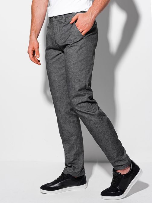 Tmavě šedé elegantní pánské kalhoty P1182