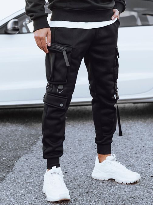 Trendy kapsáčové černé jogger kalhoty