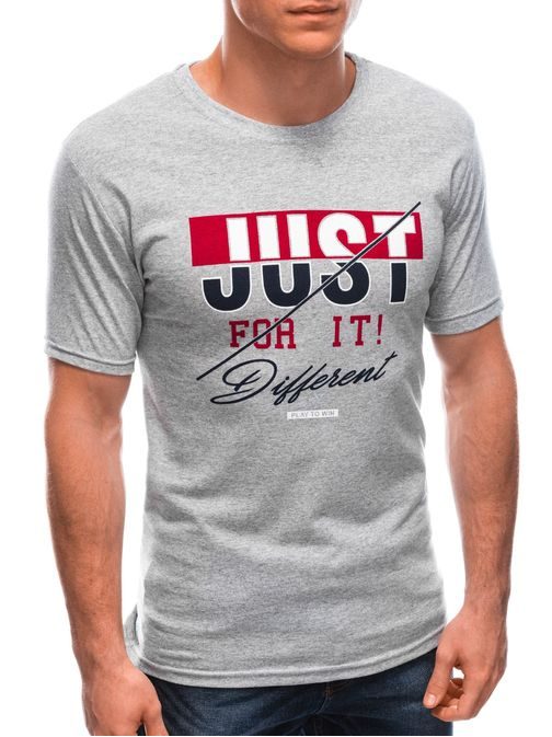 Šedé tričko s nápisem Just S1766