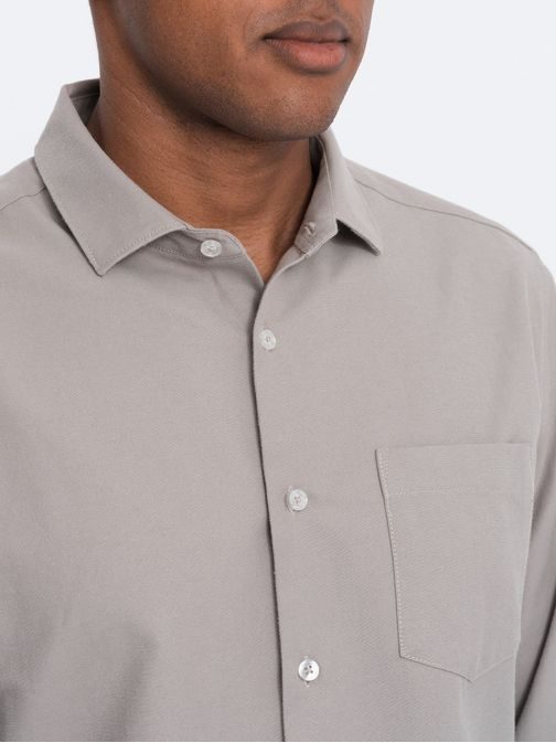 Ležérní šedá košile s kapsou V1 SHCS-0148