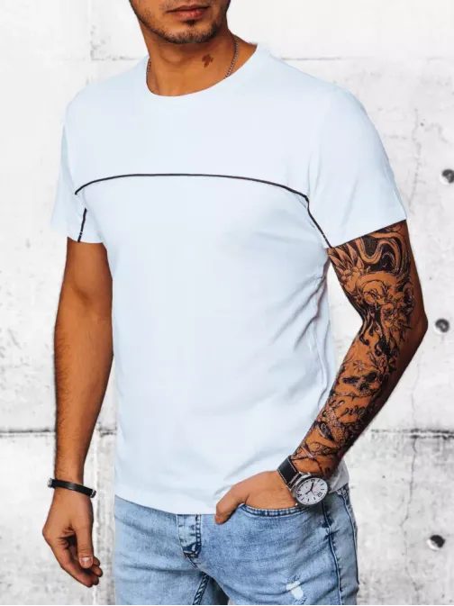 Zajímavé pánské tričko v bílé barvě