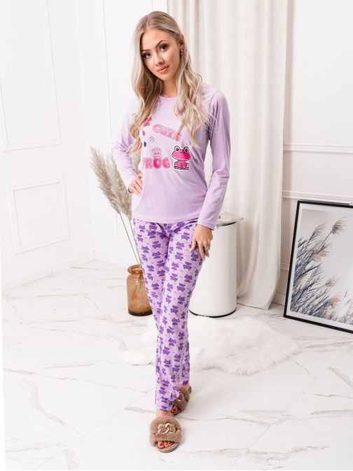 Nádherné dámské pyžamo ve fialové barvě s maskou na spaní ULR088