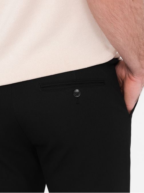 Elegantní černé chinos kalhoty klasického střihu  V4 PACP-0191