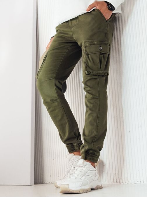 Trendy kapsáčové zelené jogger kalhoty