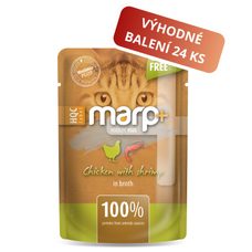 Marp Holistic Plus kapsička pro kočky - Kuře s krevetami ve vývaru 24x55g
