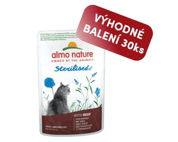 ALMO NATURE HOLISTIC STERILISED S HOVĚZÍM 70G VÝHODNÉ BALENÍ 30KS