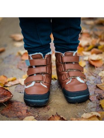 BEDA ZIMNÍ VYŠŠÍ BRUNO Brown | Dětské zimní zateplené barefoot boty 8