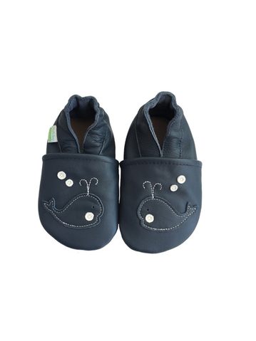 HOPI HOP BAREFOOT KOŽENÉ CAPÁČKY Velryba Navy | Dětské barefoot capáčky