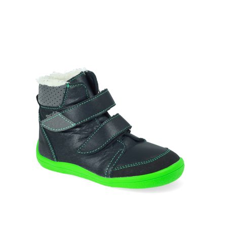 BEDA ZIMNÍ VYŠŠÍ MARCUS Black/Green - užší kotník | Dětské zimní zateplené barefoot boty 5
