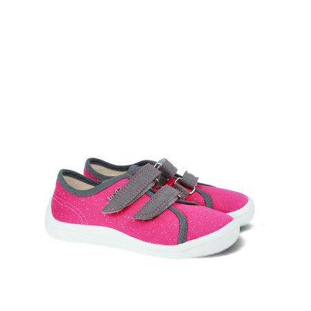 BEDA CELOROČNÍ BFN 170040/TEX/W Pink Shine | Dětské celoroční barefoot boty