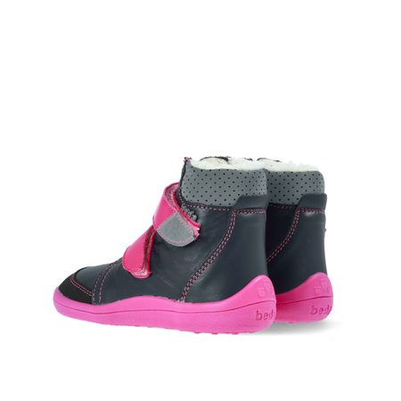 BEDA ZIMNÍ VYŠŠÍ EL Black/Pink - užší kotník | Dětské zimní zateplené barefoot boty 7