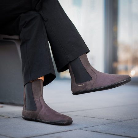 GROUNDIES CAMDEN WOMEN Dark Brown | Dámské chelsea zateplené barefoot boty