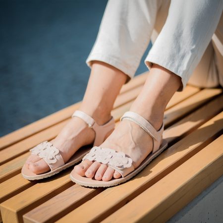 FRODDO SANDAL FLEXY FLOWER Nude | Barefoot sandály