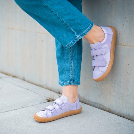 FRODDO TENISKY LEATHER D-VELCRO II Lavender | Dětské barefoot tenisky