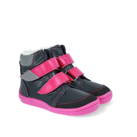 BEDA ZIMNÍ VYŠŠÍ EL Black/Pink - užší kotník | Dětské zimní zateplené barefoot boty 4