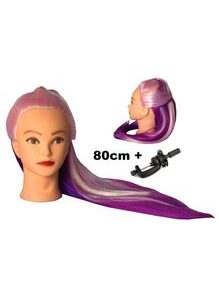 Cvičná hlava Kelly k prodlužování vlasů, střihy, účesy + stojan ZDARMA! až 80cm