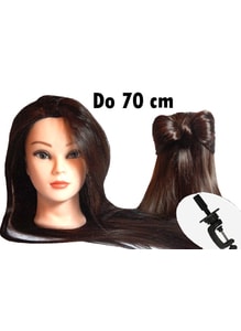 Cvičná hlava Tina k prodlužování vlasů, střihy, účesy + stojan ZDARMA! Vlasy 70cm II. Jakost