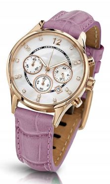Oslnivé hodinky Geneva Pearl Swarovski zlaté - pink