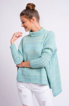 Dámský prodloužený svetr - Mint
