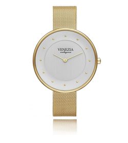 Luxusní elegantní hodinky VENEZIA PUNTO, zlaté