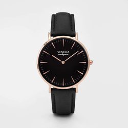 Elegantní UNISEX hodinky VENEZIA pro každý den - kombi black & gold