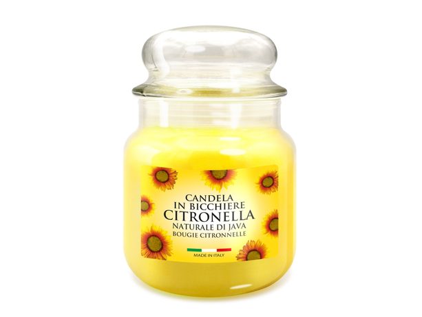 Citronella vonná svíčka ve skle s víčkem - hoření 65h