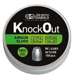 JSB KnockOut Slugs MKII 6,35mm airgun pellets