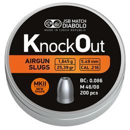 KnockOut Slugs .216 MKII 5,49mm airgun pelelts, 200pcs