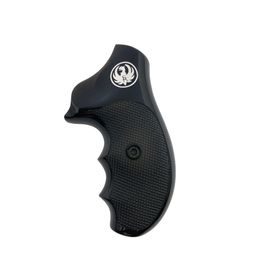 KSD Ruger SP101 gungrips black acrylate with silver logo