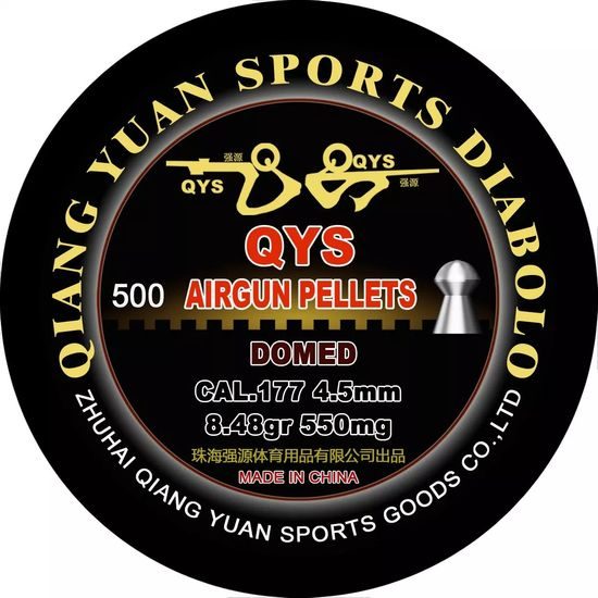 QYS Domed 4,50mm 0,55g airgun pellets, 500pcs