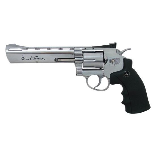 Vzduchový revolver Dan Wesson 6" Silver na diabolky 4,5mm