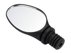 Zpětné zrcátko FORCE plastové do řidítek, černé - Zpětné zrcátko FORCE plastové do řidítek, černé